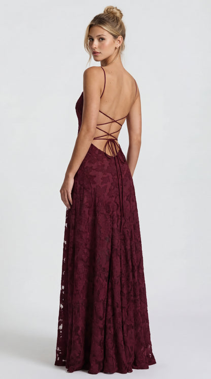 Crimson Lace Gown