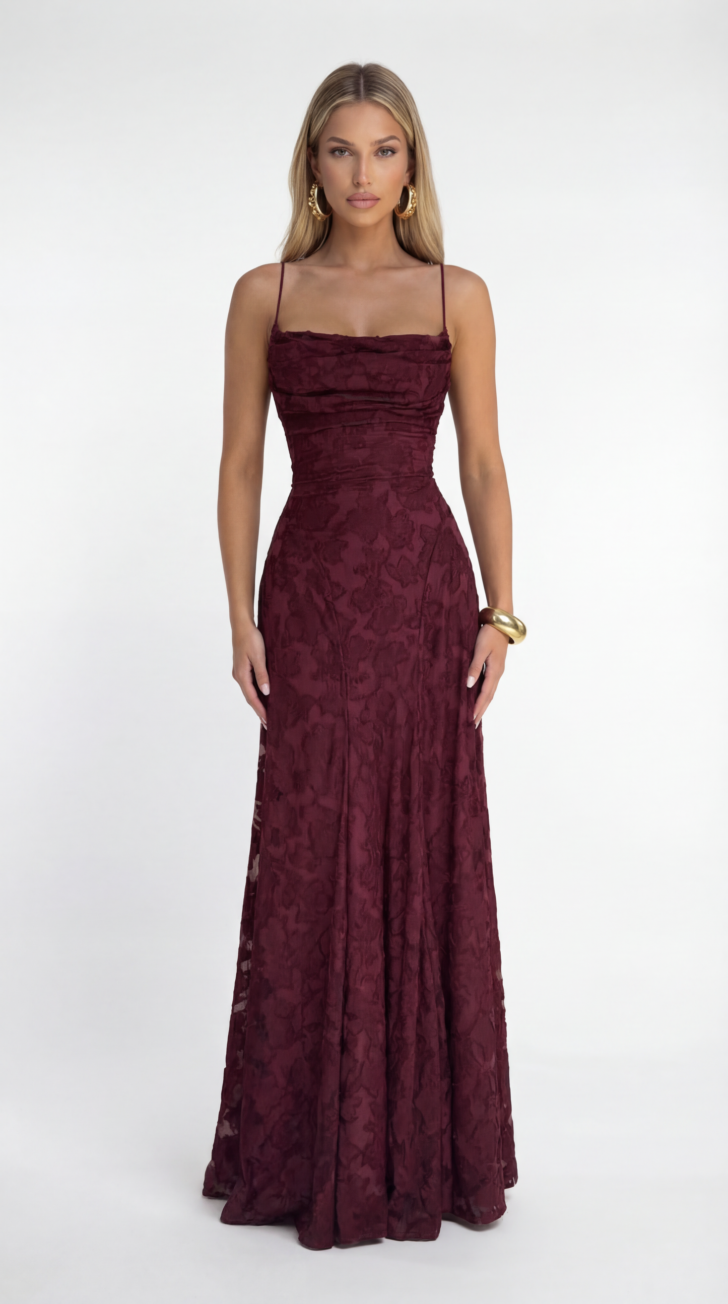 Crimson Lace Gown