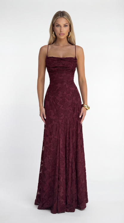 Crimson Lace Gown